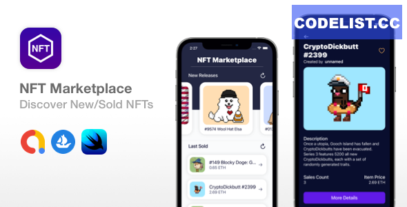  NFT Marketplace - SwiftUI + Widget – Discover New NFTs