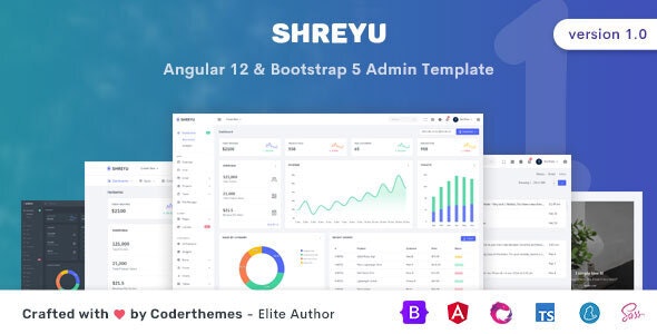 Shreyu - Angular 12 管理后台仪表板模板