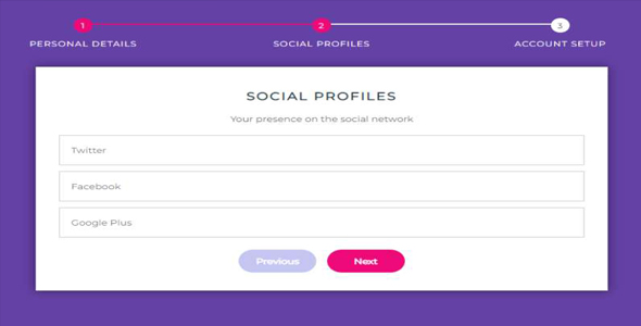  Purple jQuery Bootstrap Multi step Form