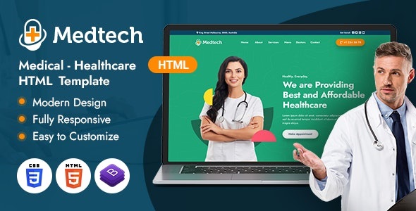 Medtech - 医疗健康诊所医院 HTML 网站模板