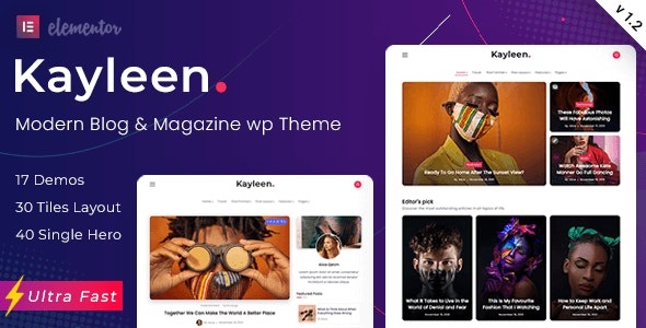 Kayleen - 博客新闻杂志资讯网站模板 WordPress 主题