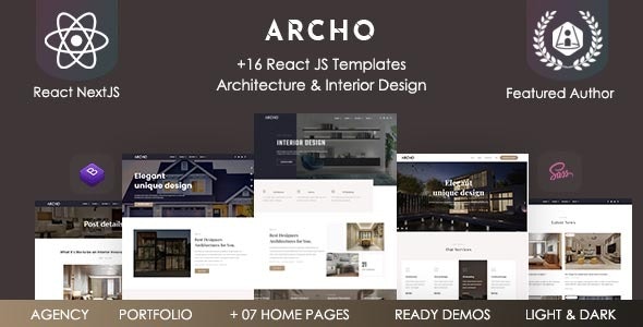 Archo - React 架构室内装修设计网站模板