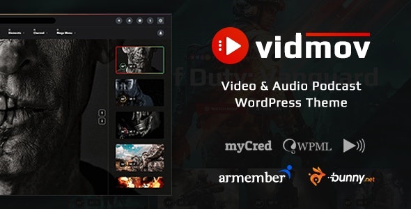  VidMov - Movie, video, movie website template WordPress theme