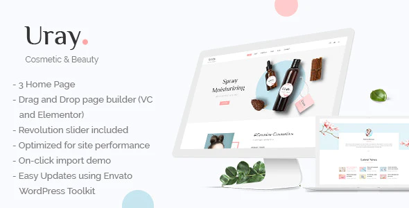 Uray - Cosmetic & Beauty Shop WordPress WooCommerce Theme