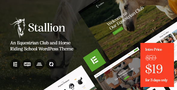  Stallion - equestrian club riding training school WordPress theme