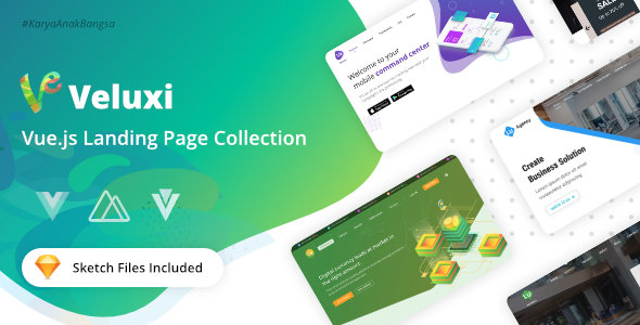 Veluxi - Vue JS Landing Page Collection