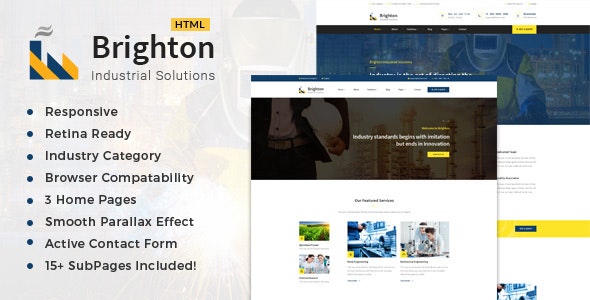 Brighton-Industry - 工厂工业加工业务网站HTML5模板