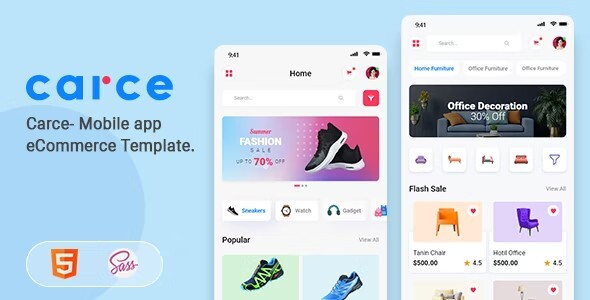  Carce - Mobile application mobile e-commerce HTML5 website template