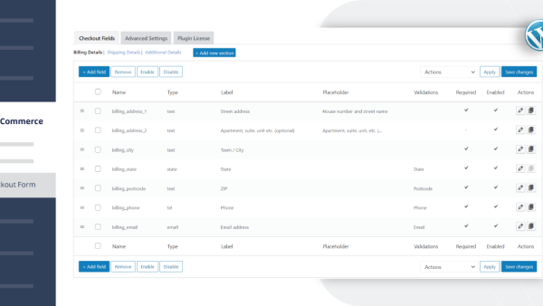 Checkout Field Editor for WooCommerce - 结账字段编辑插件