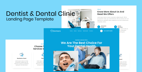 Dentare - 牙医口腔诊所着陆页网站HTML模板