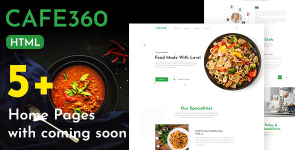  Cafe360 - Restaurant One Page HTML Template