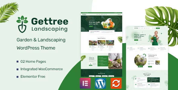  Gettree - WordPress template for gardening landscape decoration and green plants website