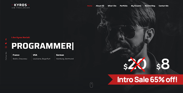  Kyros - Personal Portfolio HTML Template