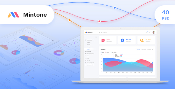 Mintone - 后台管理面板 PSD 模板