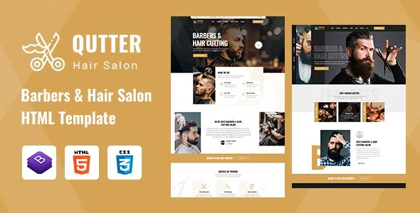  Qutter - Barbers & Hair Salons HTML Template