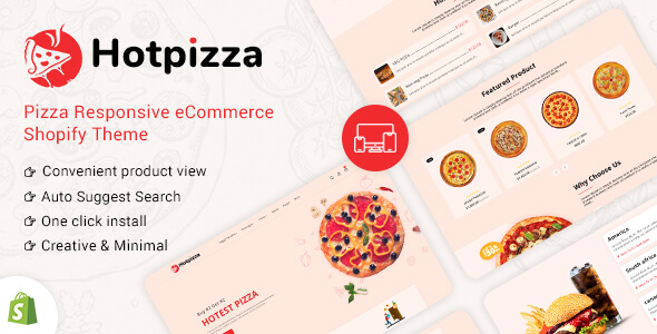 HotPizza - Pizza 披萨餐饮美食快餐网站 Shopify 商店