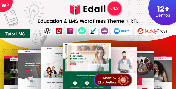  Edali - Online Course Tutoring Education LMS Training WordPress Topic