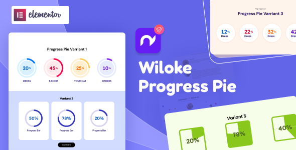 Wiloke Progress Pie for Elementor - 饼图流程图插件