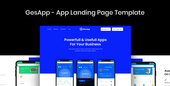  GesApp - App Landing Page Template