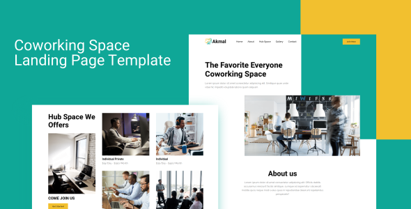 Akmal - Coworking Space Landing Page Template