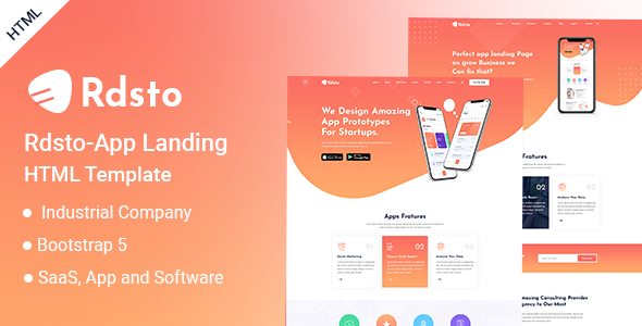  Rdsto - App Landing HTML Template