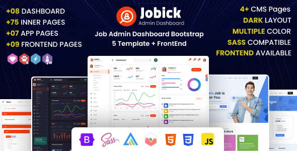 Jobick - Bootstrap 5 求职招聘网站后台管理模板