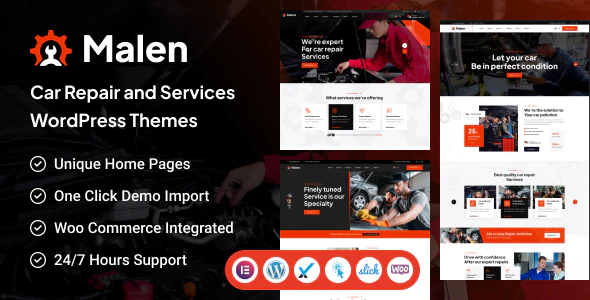  Malen - WordPress template for responsive auto repair service website