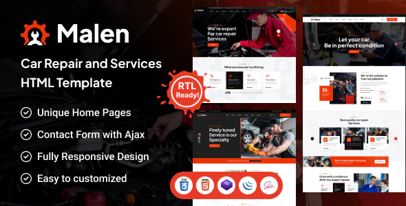  Malen - HTML template for car maintenance, cleaning and beauty website