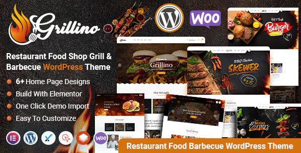  Grillino - BBQ Restaurant Fast Food Delivery Store WordPress Theme