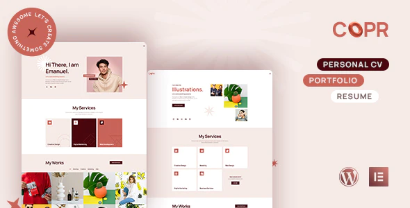  Copr - Personal portfolio showing resume WordPress theme