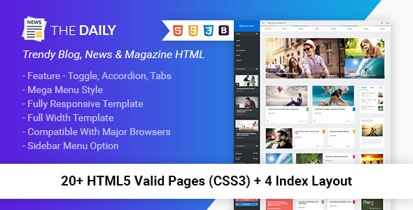 The Daily - 自适应新闻资讯博客网站HTML模板