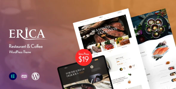  Erica - WordPress template for catering, gourmet, coffee and simple meal website