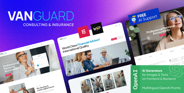  Vanguard - WordPress topic of consulting insurance bank financial consulting website