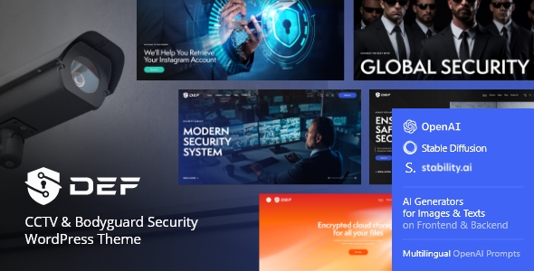  Def - Security Monitoring Equipment Network Security WordPress Template